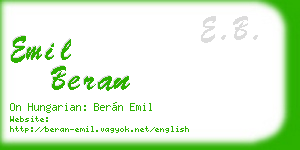 emil beran business card