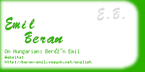 emil beran business card